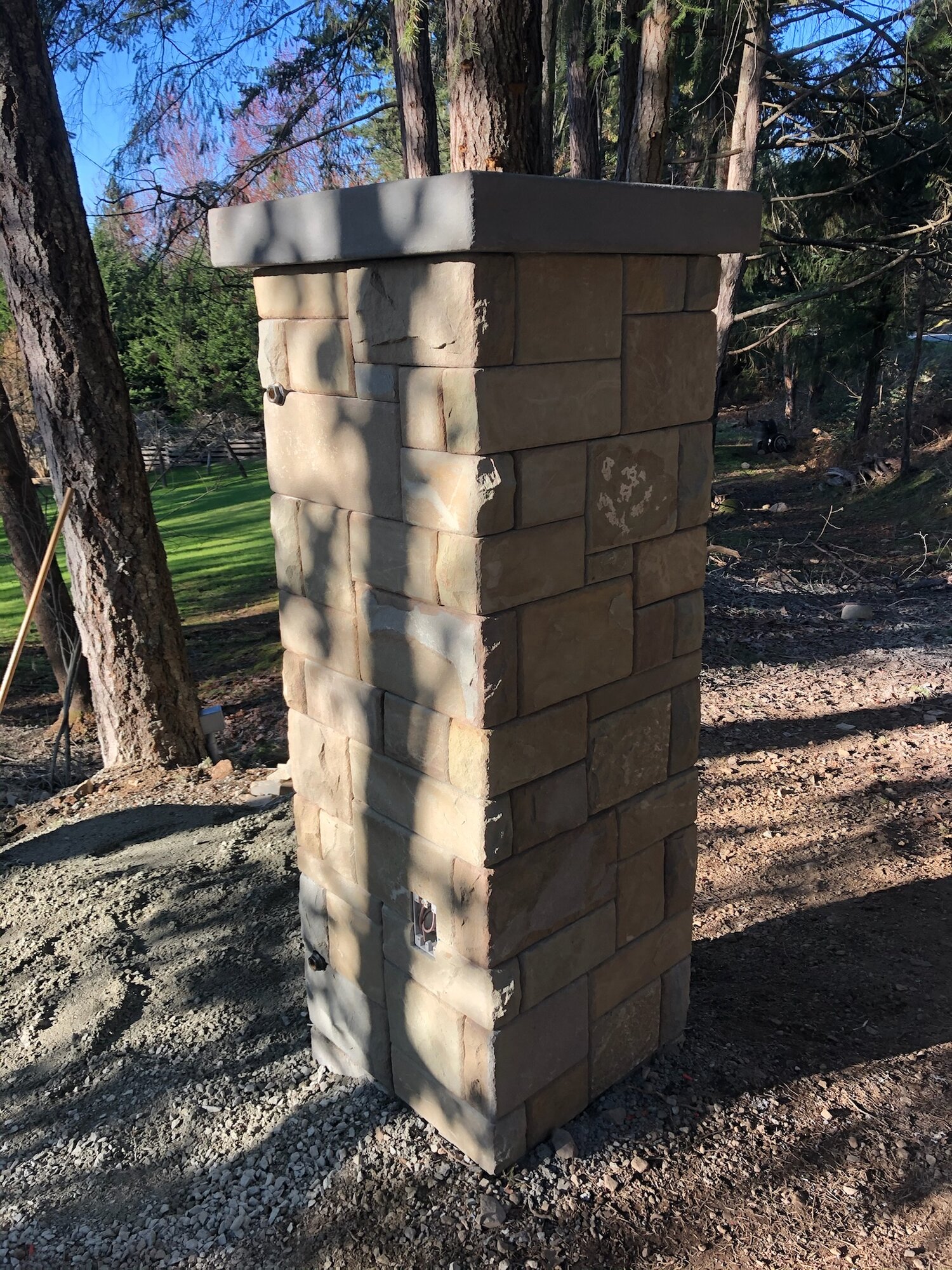 Matching companion stone gate pillar