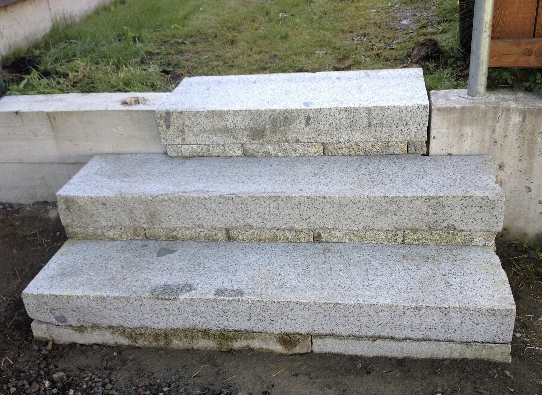 Granite slab entrance steps