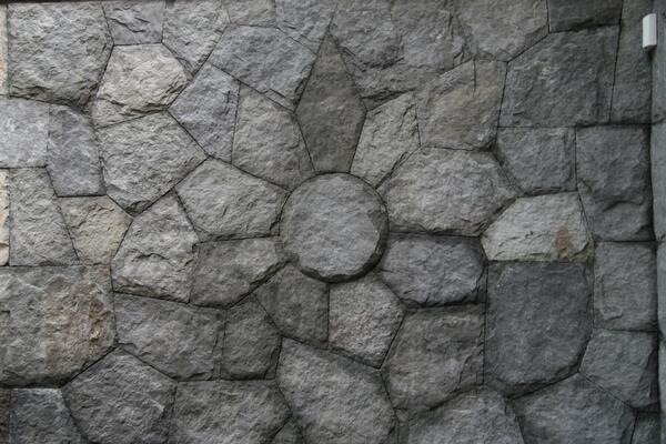 Granite flower medallion wall detail